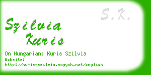 szilvia kuris business card